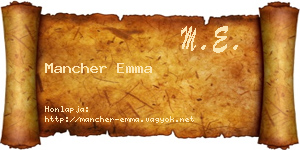 Mancher Emma névjegykártya
