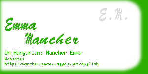 emma mancher business card